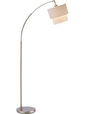 Glimmer Arc Lamp Brushed Steel
