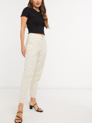 In The Style X Lorna Luxe Pleated Volume Pants In Cream