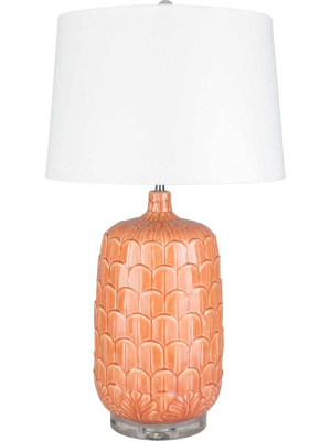 Brian Table Lamp Bright Orange/white/coral