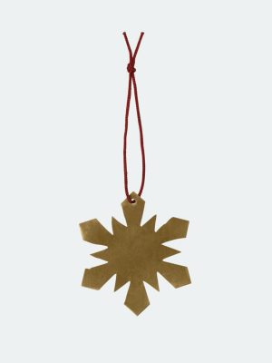 Fog Linen Brass Snow Flake Ornament - A