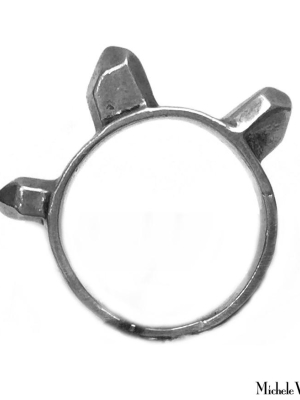 Triple Nugget Silver Ring