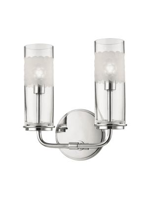 Wentworth 2 Light Wall Sconce Polished Nickel