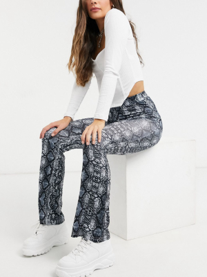 New Look Flares In Snake Print