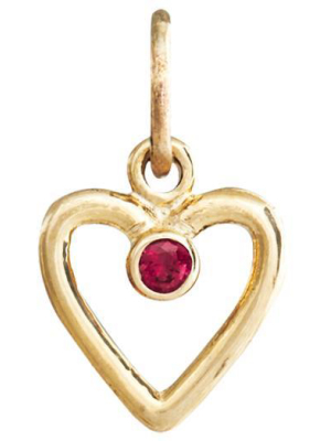 Birth Jewel Heart Charm With Ruby