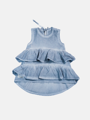 Booso Girls Wave Dress - Colddye Blue