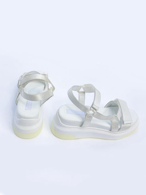 White Velcro Sandal