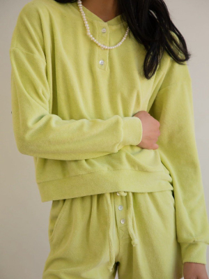 Terry Henley Sweatshirt In Lime