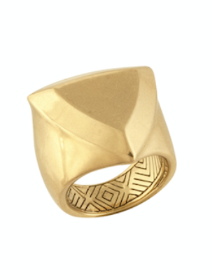 Gold Mesa Signet Ring
