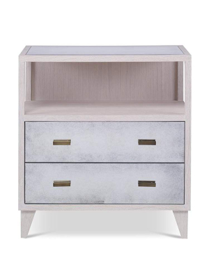 Mr. Brown Oralia Bedside Table - White Rustic Pine