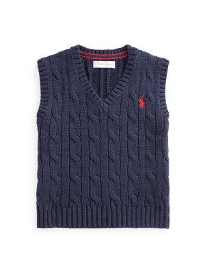 Cable-knit Cotton Sweater Vest