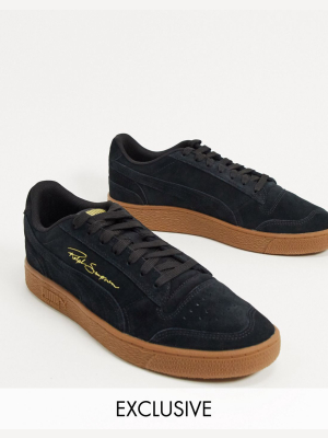 Puma Ralph Sampson Gum Sole Sneakers In Black Exclusive To Asos