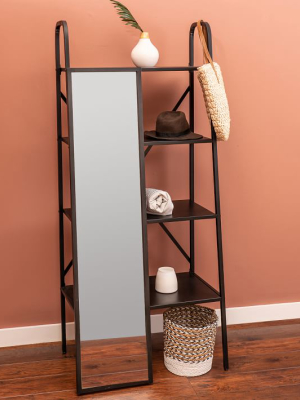 Entry Floor Mirror With Shelves