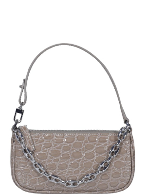 By Far Rachel Embossed Chain Detailed Mini Shoulder Bag