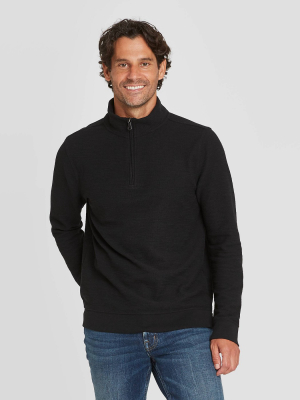 Men's Standard Fit 1/4th Zip Knit Sweatshirt- Goodfellow & Co™