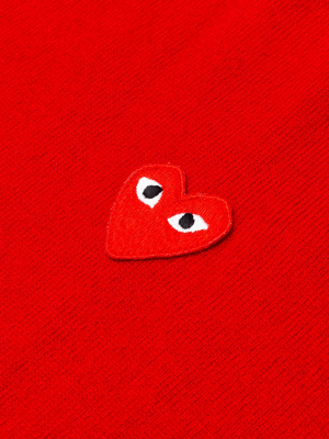 Comme Des Garcons Play Crewneck Sweater - Red