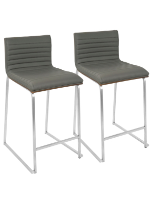 Set Of 2 26" Mara Contemporary Counter Height Barstools - Lumisource