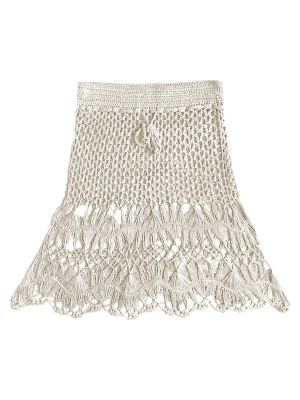 'natalie' Tassels Knitted Cover-up Skirt (7 Photos)
