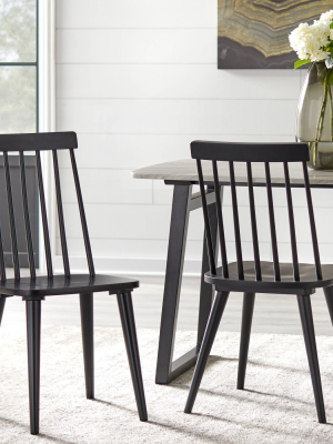 Set Of 2 Lowry Dining Chairs Black - Lifestorey