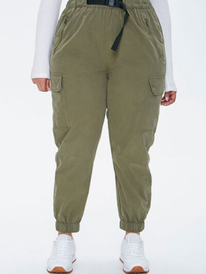 Plus Size Ankle-cut Cargo Joggers