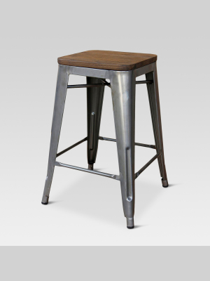 24" Hampden Industrial Wood Top Counter Height Barstool - Threshold™