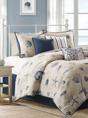 7pc Rockaway Cotton Printed King Comforter Set