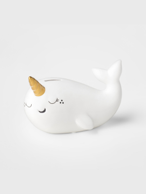 Earthenware Whale Coin Bank - Pillowfort™