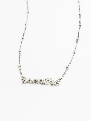 Sterling Silver Nameplate Necklace With Beaded Chain
