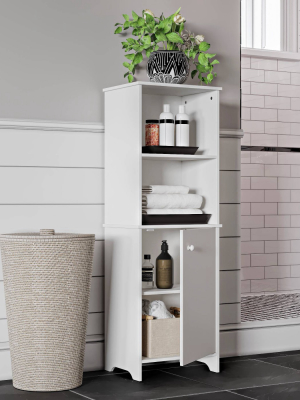 Linen Cabinet With Open Cubbies White - Riverridge Home