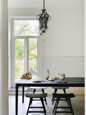 Oak Bok Dining Table In Varnished Black In Various Sizes