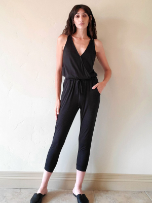 Paylynn Ribbed Jumpsuit In Black