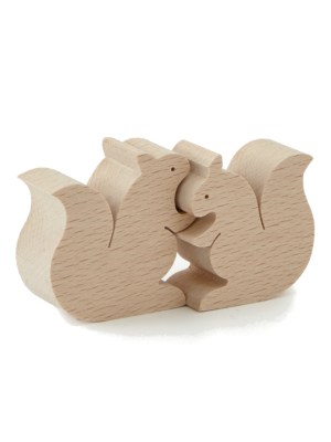 Wooden Hugging Squirrels Puzzle