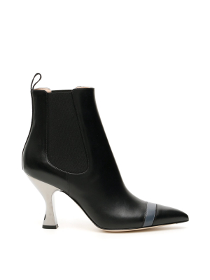 Fendi Pointed Toe Heel Ankle Boot