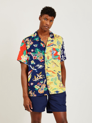 Classic Fit Floral-print Camp Shirt