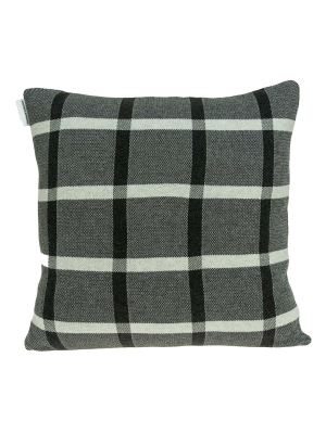 Gray Plaid Cotton Pillow Cover