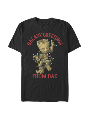 Men's Marvel Guardians Of The Galaxy Dad Galaxy Greetings T-shirt