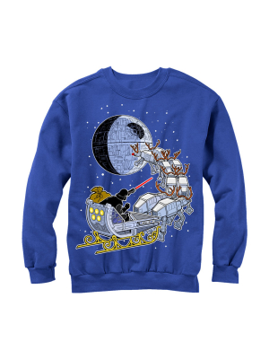 Men's Star Wars Christmas Darth Vader Santa's Sleigh Sweatshirt