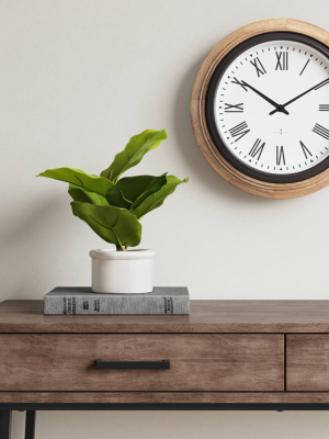 16" Warm Wood Wall Clock Brown - Threshold™