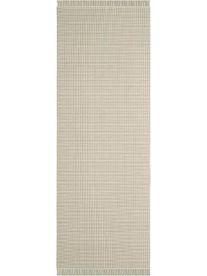 Montauk Fringe Ivory/green Runner Rug