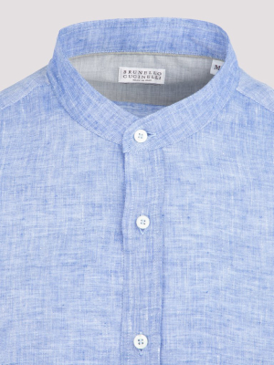 Brunello Cucinelli Mandarin Collar Shirt