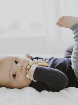 Silicone + Wood Teether Ring