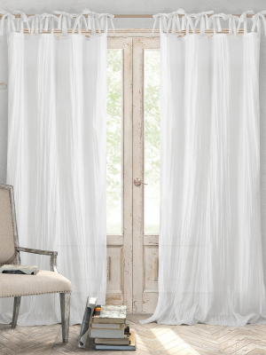 Jolie Semi-sheer Tie Top Window Curtain Panel - Elrene Home Fashions