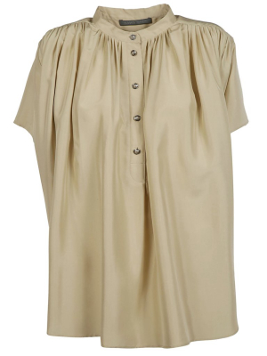 Alberta Ferretti Flared Button Round Neck Blouse