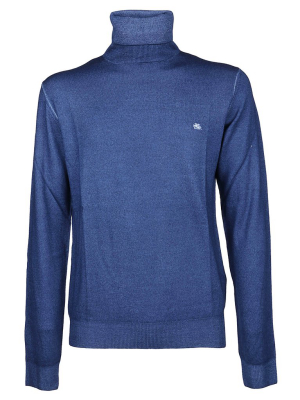 Etro Logo Embroidered Roll-neck Jumper