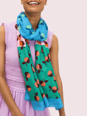 Colorblock Apples Oblong Scarf