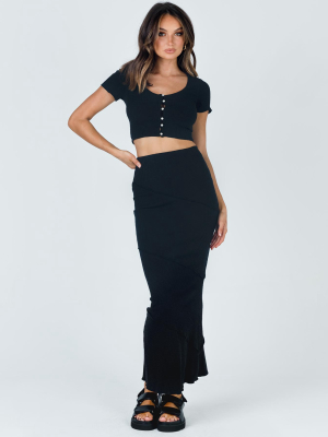 Oscar Maxi Skirt Black