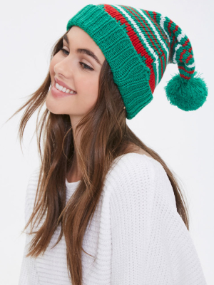 Striped Ribbed Beanie