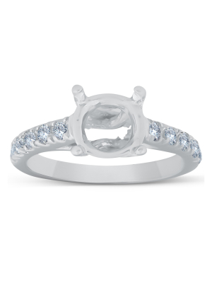 Pompeii3 Diamond Semi Mount 14k White Gold Engagement Setting