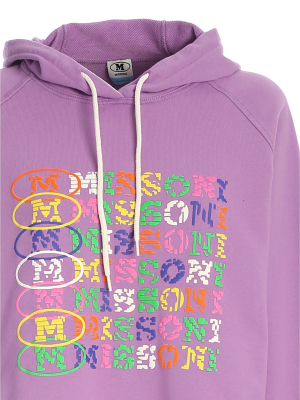 M Missoni Logo Printed Cropped Hoodie