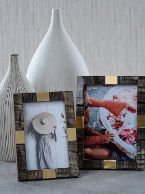 Lagos Horn And Brass Photo Frame