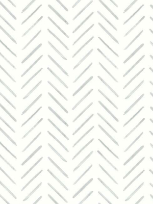 Painted Herringbone Wallpaper In Fog From The Water's Edge Collection By York Wallcoverings